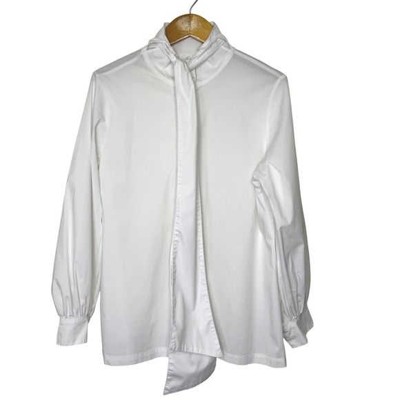 bryn Walker Tops - Bryn Walker Button Front Top W/Neck Tie Medium White‎